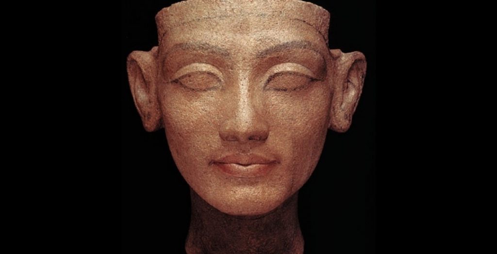 Nefertiti face black background