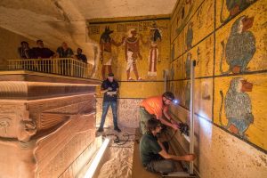 spaces behind the walls of the tomb of King Tut