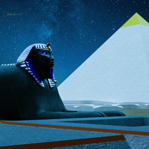 Sphinx 3D Side view Pyramid Night