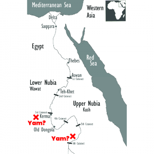Upper Nubia - Yam Map - Kush - Meroe - Dongola - Sudan - South Sudan