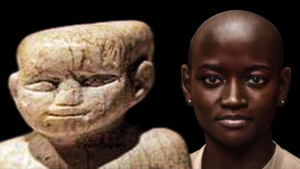 Badarian woman statue reconstruction