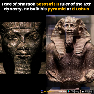 Face of pharaoh Sesostris II ruler of the 12th dynasty. He built his pyramid at El Lahun