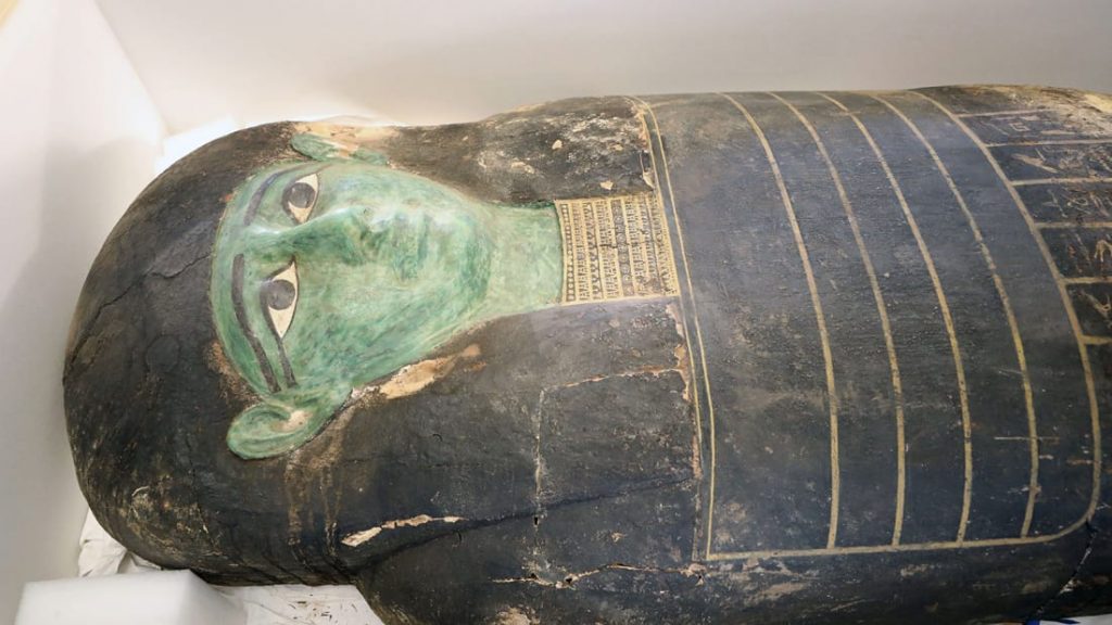 Stolen green sarcophagus